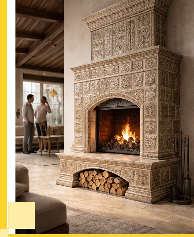 Купить изразцовый камин в Нижнем Новгороде от 260525 р. | ЭриданНнн