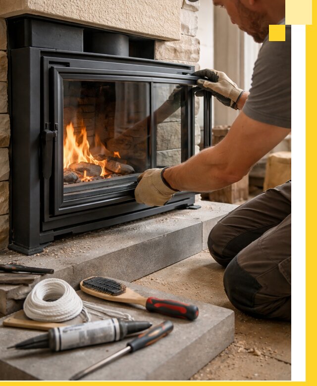 Производство, монтаж и доставка каминов со стеклом в Нижнем Новгороде