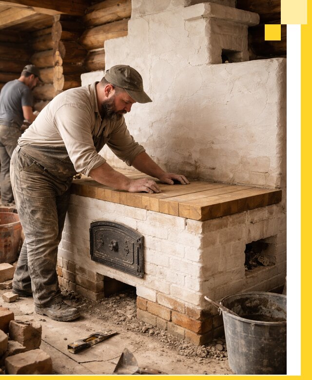 Проектирование и установка русской печи с лежанкой в Нижнем Новгороде