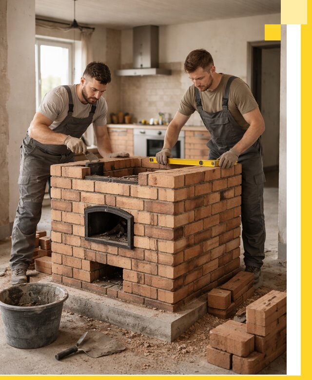 Установка и монтаж печей в частном доме в Нижнем Новгороде под ключ