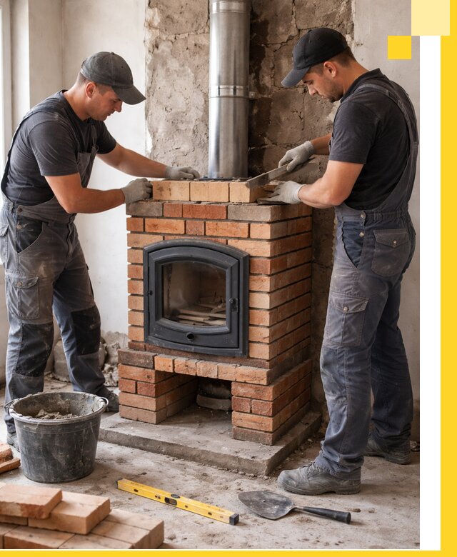 Монтаж печи камина под ключ в Нижнем Новгороде с гарантией и пусконаладкой