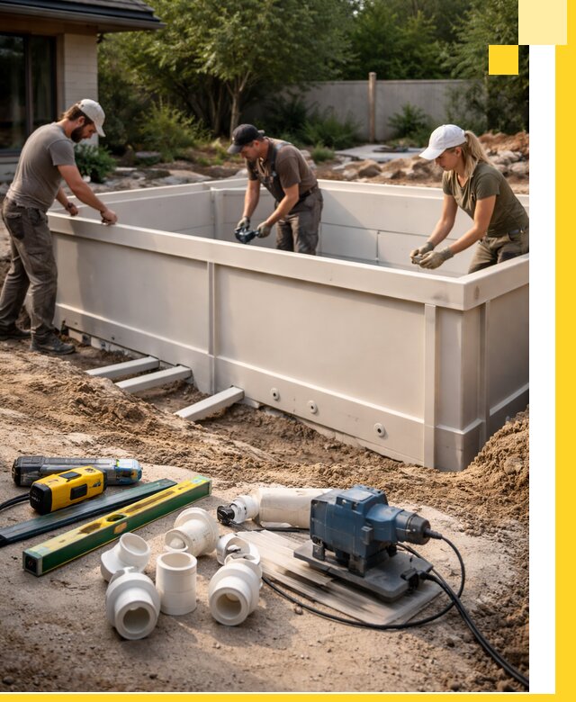 Установка полипропиленовых бассейнов под ключ в Нижнем Новгороде