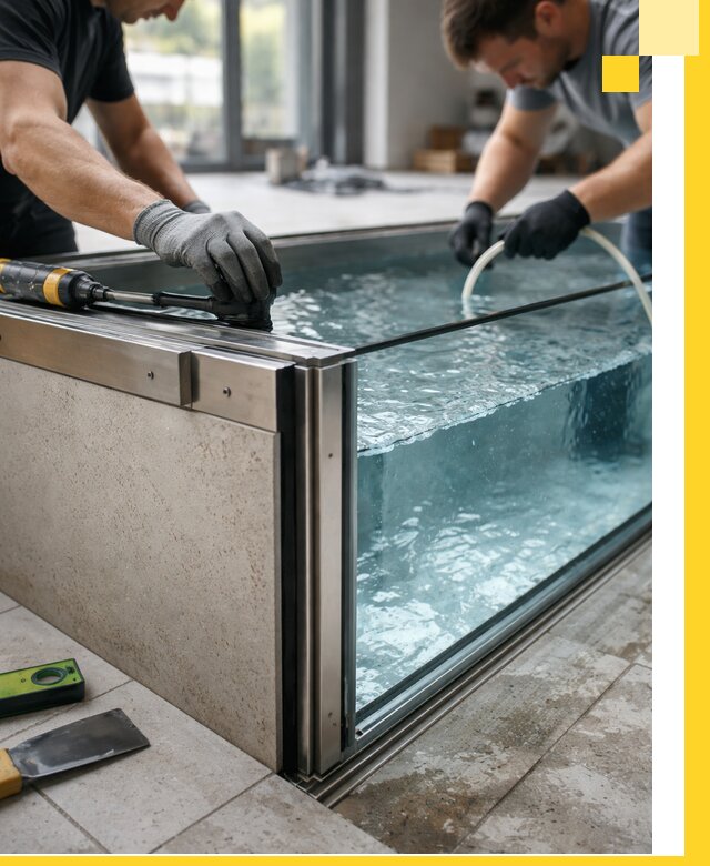 Проектирование и монтаж стеклянных бассейнов в Нижнем Новгороде