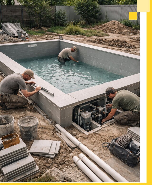 Строительство и монтаж бассейнов для дачи под ключ в Нижнем Новгороде