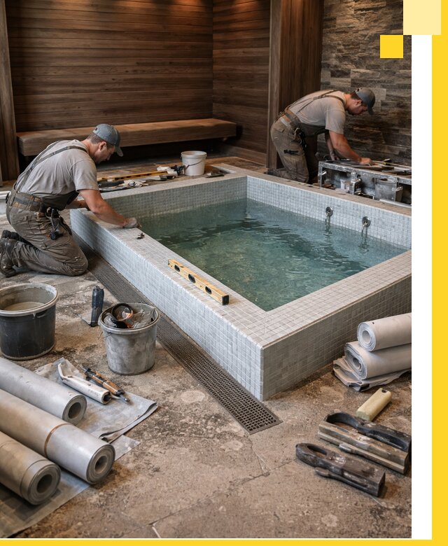 Установка и строительство бассейнов для сауны в Нижнем Новгороде