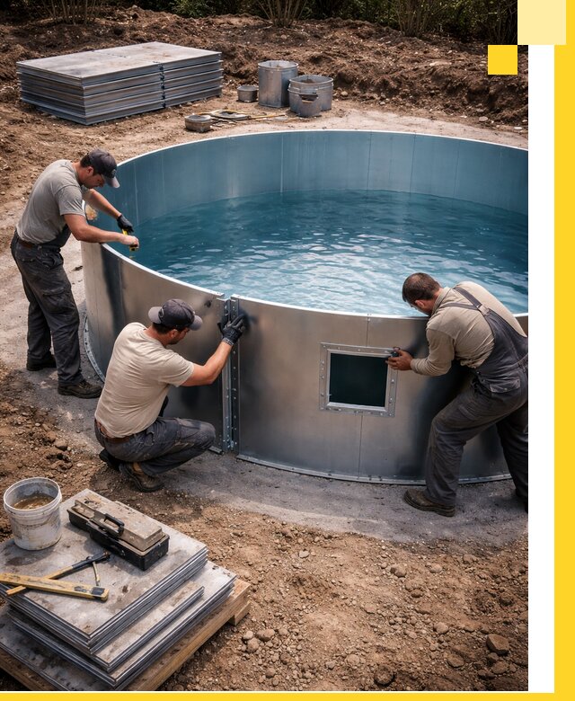 Круглые бассейны под ключ в Нижнем Новгороде проектирование и монтаж