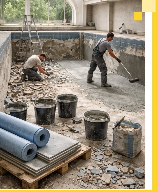 Реконструкция бассейнов в Нижнем Новгороде: ремонт, гидроизоляция