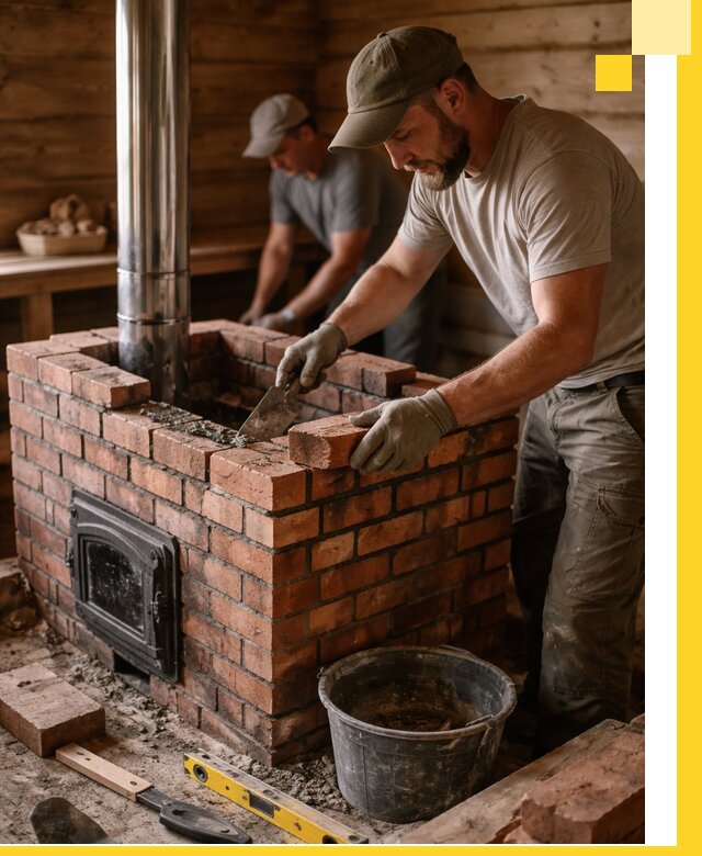 Кирпичные печи для бани под ключ в Нижнем Новгороде, проект и монтаж