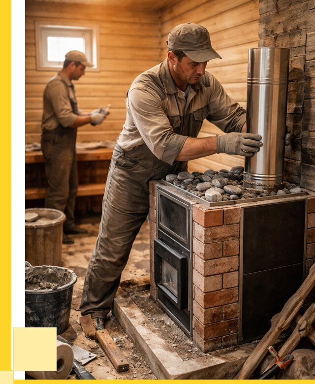 Монтаж печи в бане под ключ в Нижнем Новгороде от 20842 р. | ЭриданНнн