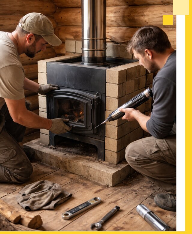 Монтаж и установка печи в бане под ключ с гарантией в Нижнем Новгороде