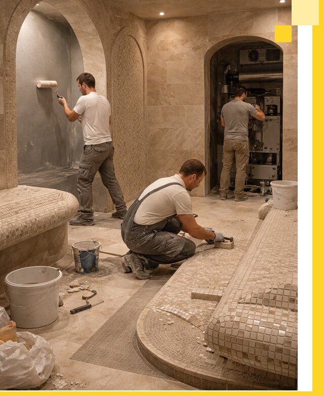 Строительство бани с хамамом и бассейном под ключ в Нижнем Новгороде