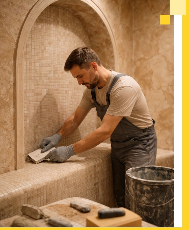 Профессиональная отделка хамамов с мозаикой под ключ в Нижнем Новгороде