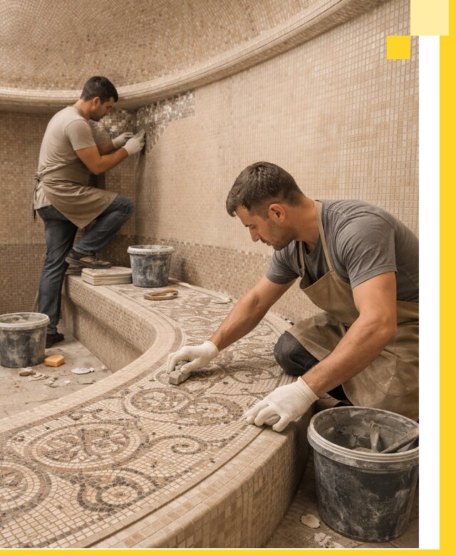 Плитка для хамама в Нижнем Новгороде, укладка, подбор и поставка