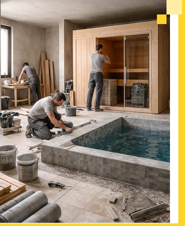 SPA зоны под ключ с бассейном сауной и печью в Нижнем Новгороде